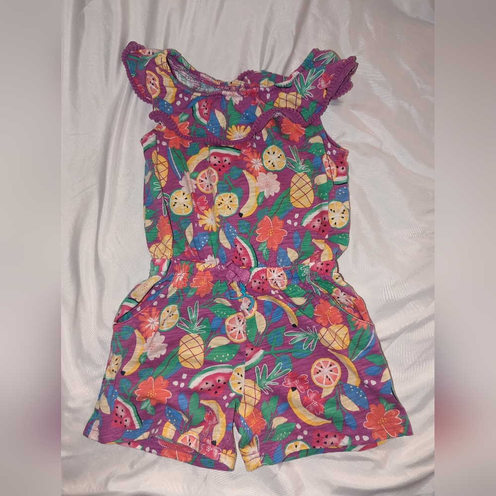 Fruit pattern romper shorts